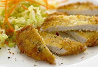 Friday: Crumbed pork with cabbage salad