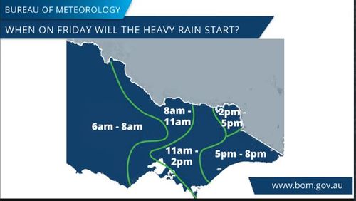 The heaviest rain is expected to begin Saturday. (Bureau of Meteorology)