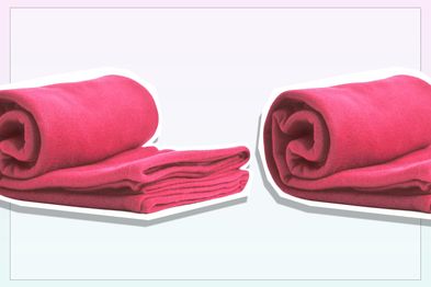 9PR: Cozy-Soft Microfleece Travel Blanket in pink