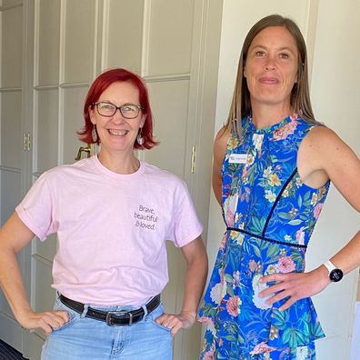 Robyn Smith (right) with one of the researchers also working on the project.