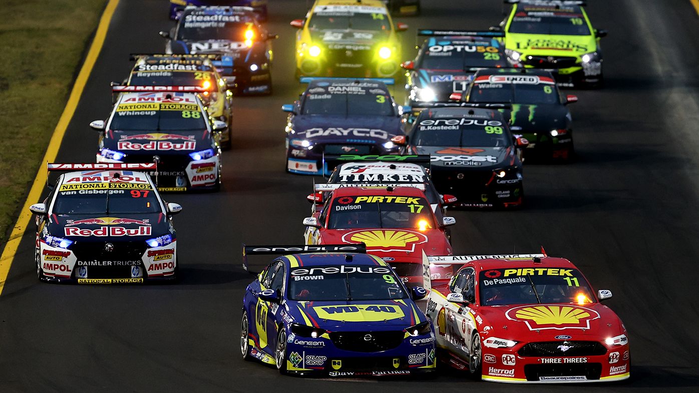 The Supercars field in action at Sydney Motorsport Park.