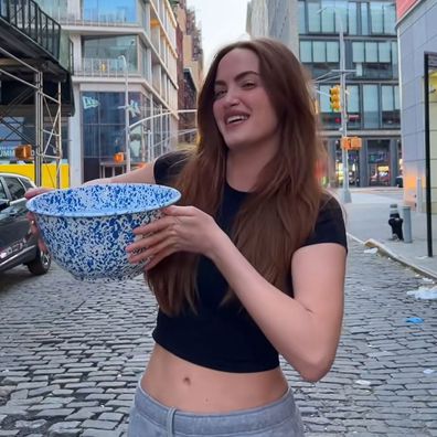 TikToker Hayley Kalil takes part in the USC Speak Your Mind Ice Bucket Challenge.