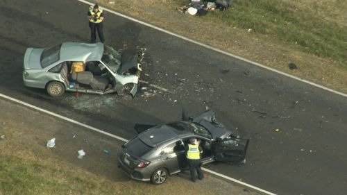 The two-car crash happened at Brown Coalmine Road near Yallourn North about 3.30pm yesterday. 