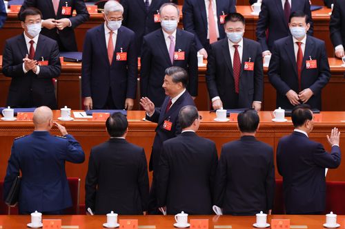 Chinese President Xi Jinping attends the opening session of the 20th National Congress of the Communist Party of China 