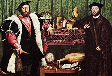 What anamorphic object is normally depicted in Hans Holbein's The Ambassadors?