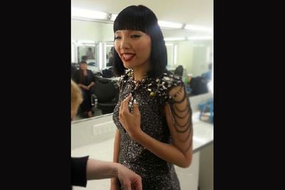 @damiim: Getting ready to perform on Dancing With the Stars! @aureliocostarella dress and @houseemmanuele shouler piece #alive #DamiArmy  <br/>