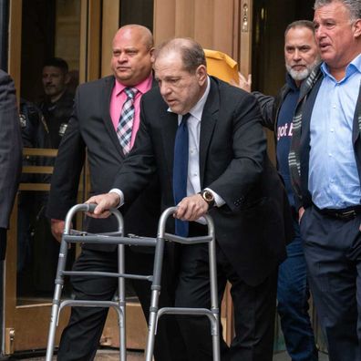 Movie producer Harvey Weinstein departs from criminal court after a bail hearing on December 11, 2019 in New York City. 