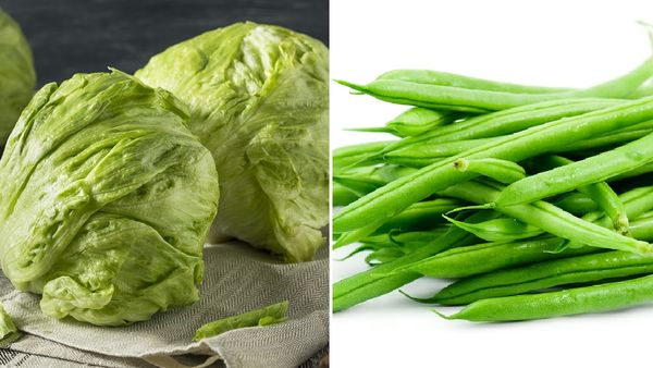 Iceberg lettuce and green beans