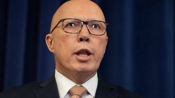 Opposition Leader Peter Dutton during a press conference.