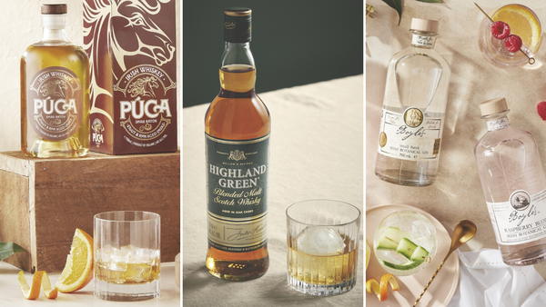 ALDI&#x27;s Puca Irish Whiskey, Boyle&#x27;s Irish Botanical Gin, Boyle&#x27;s Raspberry Blush Gin, Highland Green Blended Malt Scotch Whiskey