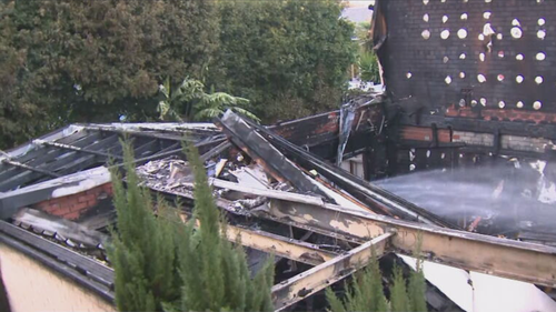 The blaze broke out on Forster C﻿rescent in Bentleigh East about 11.15pm with five people inside at the time.﻿