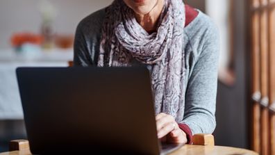 Older woman using computer