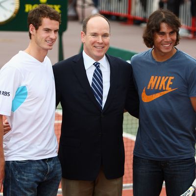 Prince Albert with Andy Murray and Rafael Nadal