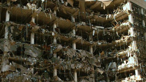 The devastated remains of the Oklahoma City bombing. (AAP)