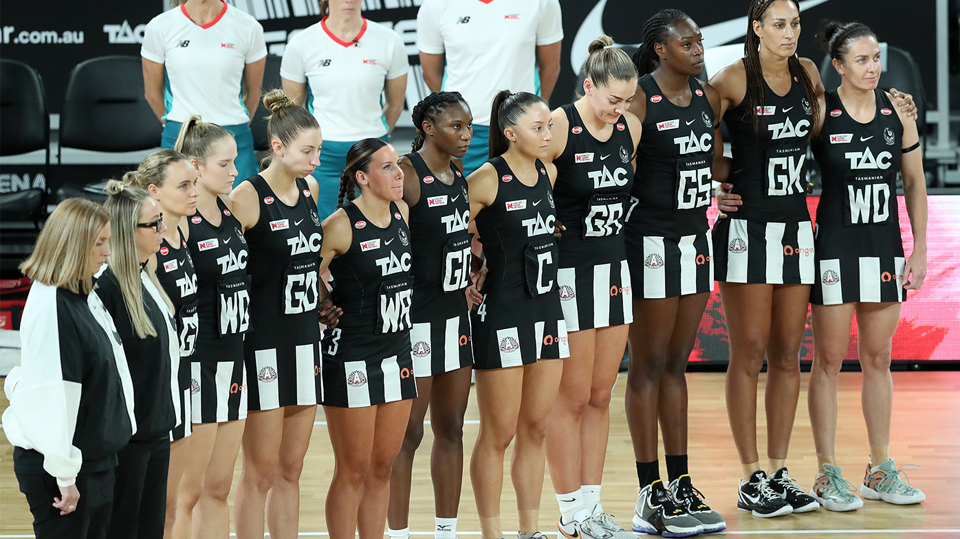 Anzac Day commemorations are observed during the round six Super Netball match between Collingwood Magpies and Sunshine Coast Lightning.