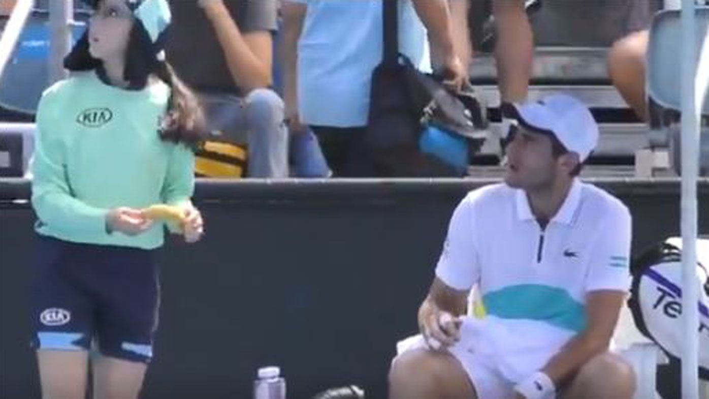 Australian Open qualifier Elliot Benchetrit rebuked for ball-girl banana request