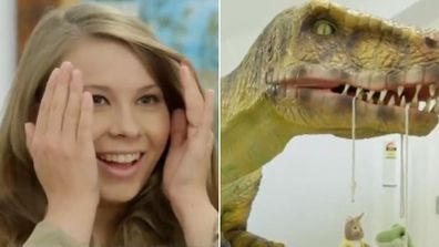 Bindi Irwin is surprised with dinosaur-themed nursery.