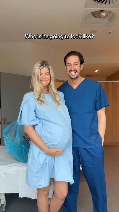 Anna McEvoy gives birth