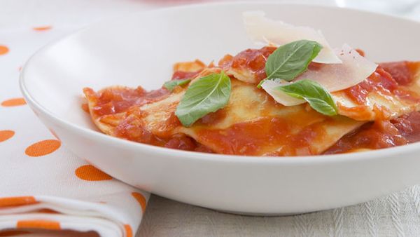 Spinach and ricotta ravioli