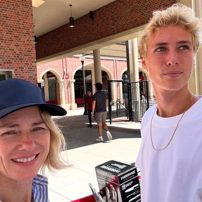 Naomi Watts and her son Sasha Schreiber at his uni