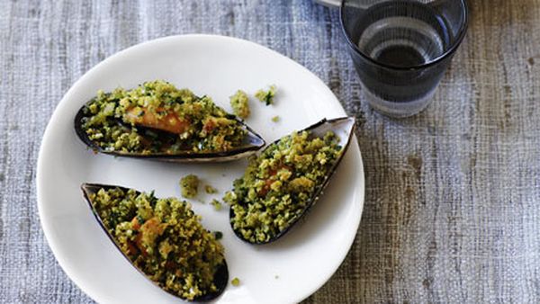 Gratinated mussels