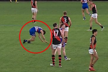 Tom Liberatore slumped to the ground unexpectedly during the Bulldogs&#x27; loss to the Bombers.