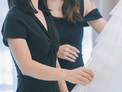 wedding dress shopping together