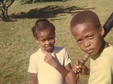 Michelle Obama as a child, with her brother Craig.