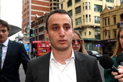 Luke Lazarus leaves the Downing Centre District Court in Sydney in May last year. (AAP)