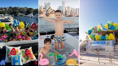 No expense was spared for Hunter's ninth birthday party on a superyacht, Roxy Jacenko