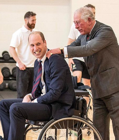 With Prince William on February 12 at the Defence Medical Rehabilitation Centre near Loughborough.