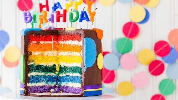McKenzie's rainbow layer cake