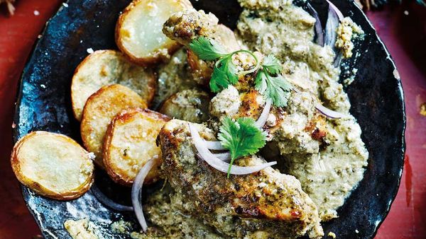 Anjum Anand's Hyderabad baked herby chicken korma recipe