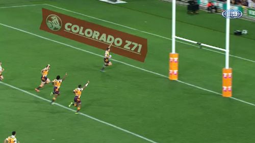 Darius Boyd scored the first try less than two minutes into the game. (9NEWS) 