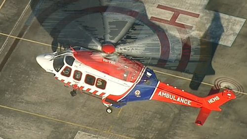 The man was airlifted to The Alfred Hospital with serious injuries. (9NEWS)