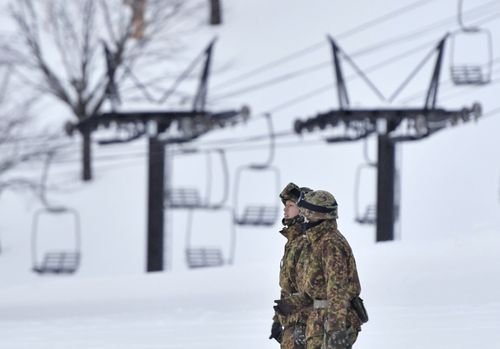 Thirty Japanese soldiers were completing ski training when the avalanche occurred. (AP)