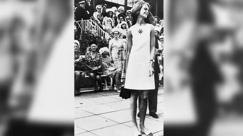 Model, Jean Shrimpton sparked a sartorial revolution with her daring Derby Day dress in 1965. (Supplied)