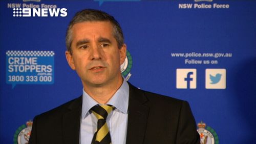 Organised Crime Squad Chief Detective Superintendent Scott Cook  at the media conference. 