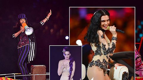 Olympic closing ceremony: Who let Russell Brand sing? And is Jessie J morphing into nude body-suited Katy Perry?