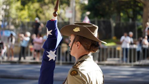 ANZAC Day parade on the streets of a regional country town