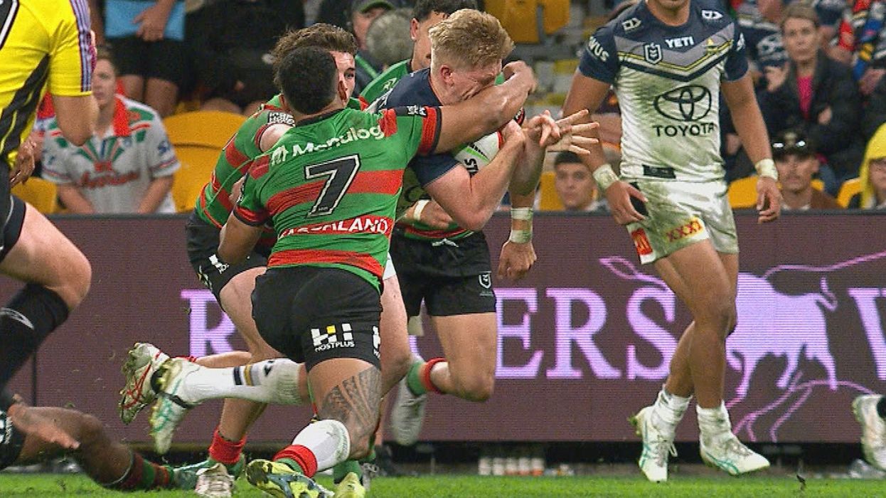 Magic Round news 2024 | NRL, South Sydney Rabbitohs defeated by North Queensland Cowboys, Dion Teaupa, Tom Dearden sin bin, eight-point try