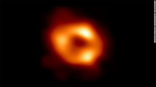 The is the first image of Saggitarius A, a super massive black hole at the centre of our galaxy. 