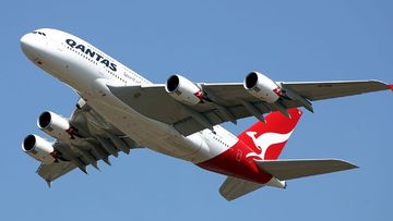 Qantas A380 in flight.