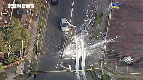 A large amount of paint was found at the crash scene. (9NEWS)