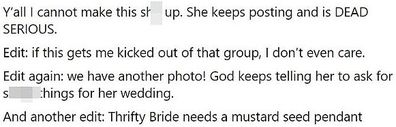 Bride uses local swapping group to donate everything to her wedding