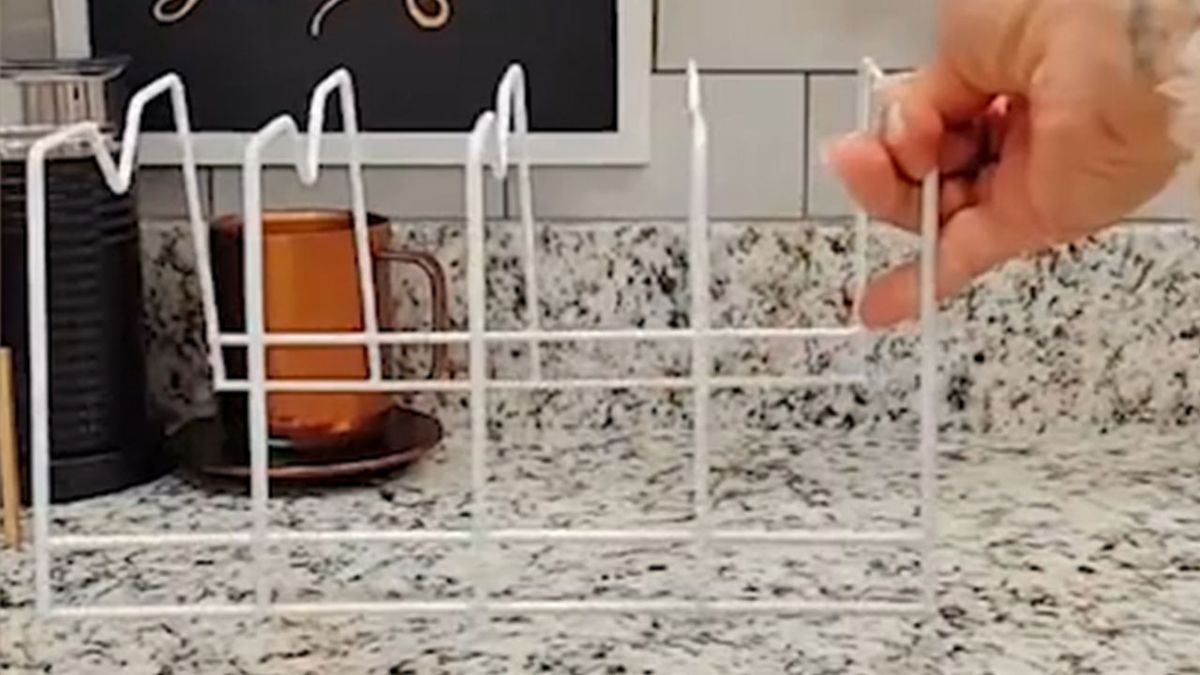Aha! Hack: A Behind-the-Sink Dish Drying Rack - The Organized Home