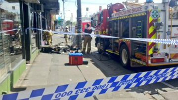 The victim's Fitzroy shop was gutted by fire earlier this year. (9NEWS)