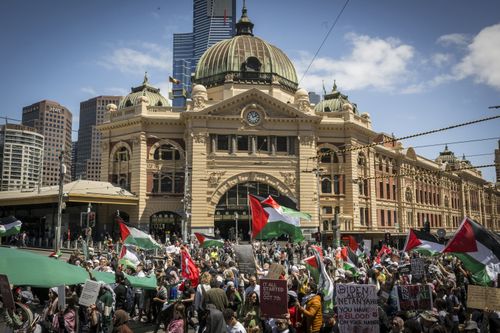 Des milliers de manifestants se sont rassemblés à Melbourne.