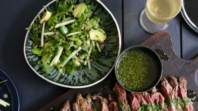 Jacqueline Alwill's summer green salad with broad beans, green apple and mint
