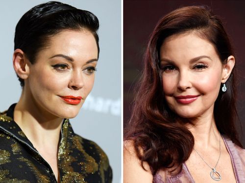 This combination photo shows actors, Rose McGowan at a premiere in Los Angeles on April 15, 2015, left, and Ashley Judd in Beverly Hilla, Calif. on July 25, 2017. Producer Harvey Weinstein is taking a leave of absence from his company after The New York Times released a report alleging decades of sexual harassment against women, including employees and actress Ashley Judd. The Times reports two company officials say at least eight women have received settlements, including actress Rose McGowan. (AP)